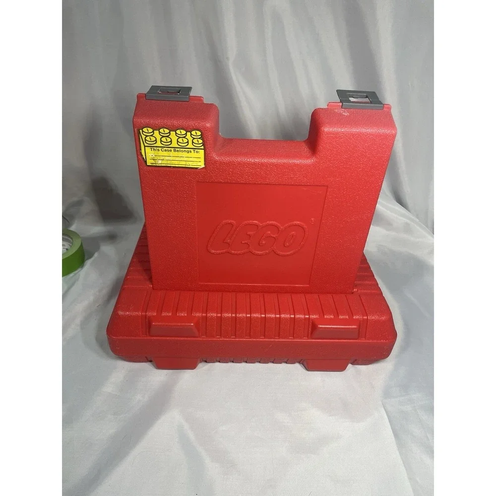 LEGO 1985 Vintage Red Plastic Storage Suitcase Carry Case 12" x 15"  Made in USA - Picture 9 of 13